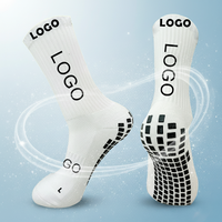 Chaussettes de Sport de Football Mi-Mollet Homme Automne Antidérapantes à Compression avec Logo Personnalisé, Absorbant la Sueur, Design en Silicone Tricoté pour Adhérence Estivale