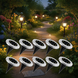 Lampes solaires de jardin HYBEC 1W, lot de 10, éclairage extérieur pour allées - Product Image 3