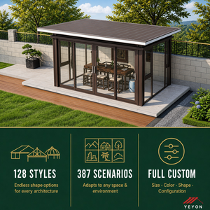 Yeyon OEM Günstiges <span class=keywords><strong>Hanse</strong></span> Modernes Polygonales Geschlossenes Tragbares Modulares Solarium mit Öffnungsfenstern Wohnbereich Außen-Wintergarten aus Glas - Product Image 4