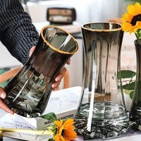 Vases en verre minimalistes de luxe en gros, achat en gros, arrangement floral, décoration d'intérieur, ornement