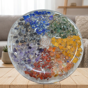 Plaque d'orgone Chakra en améthyste, pierres naturelles, spirale en cuivre, 4 pouces, Crystalexport.com, modèle Org-Oth-020, équilibrage énergétique Vastu - Product Image 3