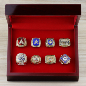 Ensemble de 8 bagues de championnat des World Series des Braves d'<span class=keywords><strong>Atlanta</strong></span> avec boîte - Product Image 6
