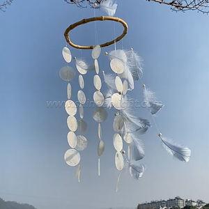 Natural Shell <span class=keywords><strong>Dream</strong></span> Catcher ornamenti per la casa regali innovativi campanelli eolici piume Dreamcatcher decorazioni per arazzi da esterno - Product Image 2