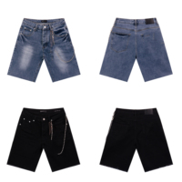 Shorts en jean pour homme de marque streetwear, coton décontracté, sport, délavé à l'acide, shorts amples unisexes