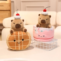 Nouveau jouet en peluche super doux Capybara avec rembourrage en coton PP, design mignon de pain et de gâteau, décoration de fête d'anniversaire pour enfants, cadeau