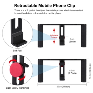 PULUZ Vlog Çekim Kiti Halka LED Selfie Işığı Akıllı Telefon Video Rig Tutucu Sabitleyici Braketi Mikrofonlu Tripod Montaj Aparatı Soğuk Pabuçlu - Product Image 2