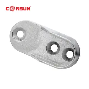 Zinc Alloy Three Hole Oval Closet Rod End Support Clothes Hanger Bracket Tube Support