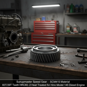 Engranaje de Velocidad Sunupmaster SCM415, Material 60T/39T Dientes HRC60-62 Tratado Térmicamente para Motor Diésel Hino Modelo 145 - Product Image 3