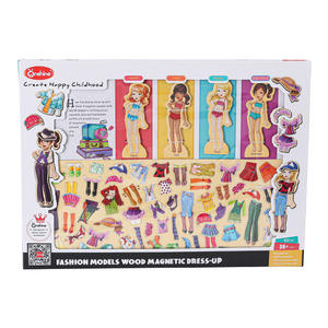 Jeu de poupées magnétiques mignonnes en bois pour filles, pour enfants de 4 à 6 ans, avec vêtements et accessoires. - Product Image 3