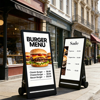 Écran LCD portable d'extérieur de 32/43/55 pouces, alimenté par batterie, IP65, kiosque d'affichage sur pied, 1080p, signalisation numérique mobile et écrans