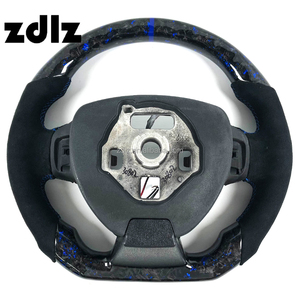 Volant en fibre de carbone forgée pour Camaro, cuir suédé noir personnalisé pour <span class=keywords><strong>Chevrolet</strong></span> Corvette C7 ZR1 Z06 Z51 - Product Image 6