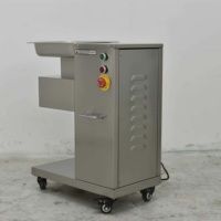 Machine à découper les bandes de viande, trancheuse à viande 380V avec deux jeux de lames pour blocs de viande congelée et usine de production de viande séchée