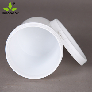 Cubo de plástico blanco de 2 litros con tapa y asa, práctico para pintura, tipo tambor. - Product Image 4