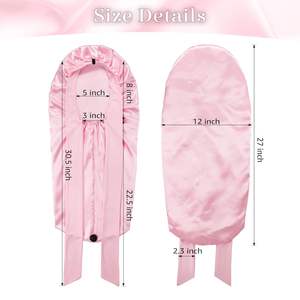 Gorro largo de satén Roybens para mujer con banda para atar, gorro para dormir para trenzas y protección del cabello - Product Image 4