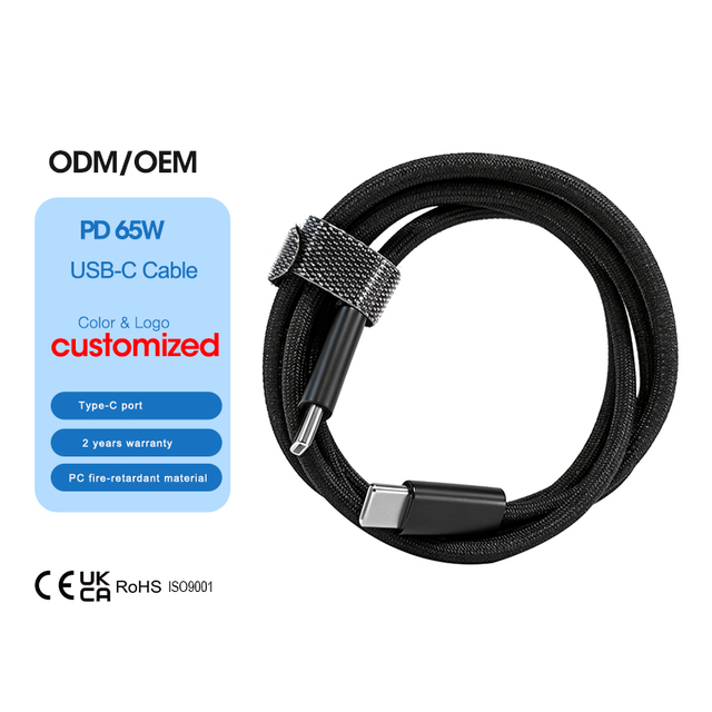 Shenzhen Lvxiangyuan Fast Charging USB-C to Type-C Nylon Braided PD 65W 1M Cable for Phone Tablet