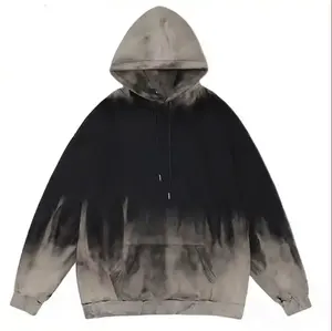 hoodie manufacturers sample 380 gsm french terry hoodies vintage street wear Gradient washed hoodie