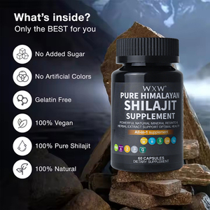 Venta caliente de alta potencia Shilajit 9000 Panax Ginseng 1500MG Ashwagandha 2000MG Vitaminas 60 cápsulas Shilajit Panax Ginseng Adultos - Product Image 2