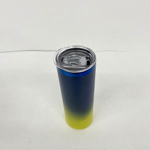 Gobelets isothermes droits en acier inoxydable plaqué bleu avec revêtement en poudre de 20 oz, fabriqués aux États-Unis, pour gravure au laser - Product Image 5