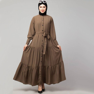 2025 Maxi Dress - Khaki Casual Long Sleeve A-Line Style