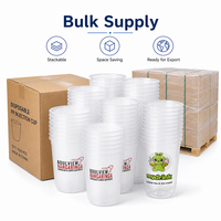Boissons pour la perte de poids : Emballage empilable pour shakes, gobelets en plastique PP de 12 oz et 16 oz, impression personnalisée OEM, impression numérique, estampage à chaud doré