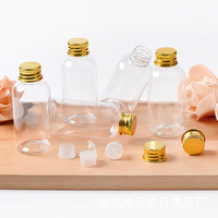 Vente en gros de bouteilles en plastique PET transparentes à petite ouverture avec couvercles à vis en aluminium pour emballage de liquide