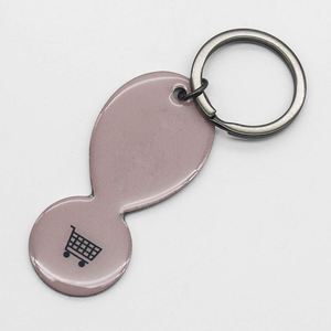 Germany Supermarket 1 EURO Token Coin Shopping Cart Trigger Remover <b>Keychain</b> Printing Company Logo Metal Key Chain - Product Image 1