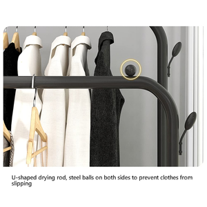 Portable Floor Standing Clothes Rack Simple Double Pole Metal Clothing Display Rack Large Capacity Mountainous Clothes Rack - Product Image 3