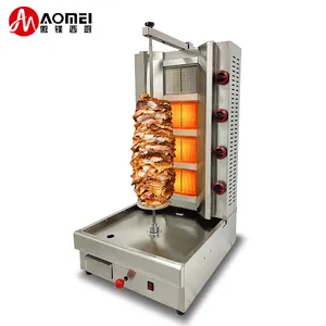 4 Pembakar Produk Daging Meja Mesin Pembuat Kebab Turki Mesin Shawarma Gas Pembuat Kebab