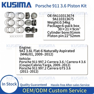 Pistone Forgiato 91mm con Anello per Riparazione Motore Porsche <span class=keywords><strong>911</strong></span> 996 997 3.6L M46, Qualità OEM, Codice 9A110313674 9A110313675, Direttamente dalla Fabbrica - Product Image 2