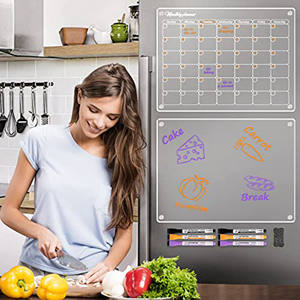 2-in-1 Magnetic Monthly Calendar Planner Acrylic Whiteboard Set for Home Fridge Dry Erase Wall &amp; Display Shelves - Product Image 2
