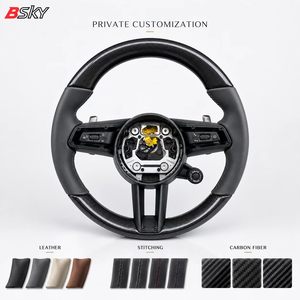 Volante de Cuero y Fibra de Carbono para <span class=keywords><strong>Porsche</strong></span> Panamera, <span class=keywords><strong>Cayenne</strong></span>, Cayman, Boxster, 718, 911, <span class=keywords><strong>Precio</strong></span> de Mayoreo Directo de Fábrica - Product Image 1