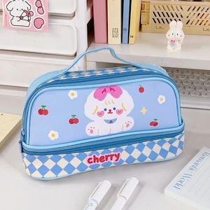 Double Layer <b>Storage</b> Bag Cartoon Large Capacity Pen Bag Student Handheld Pen Bag Cute Stationery <b>Box</b> - Product Image 4