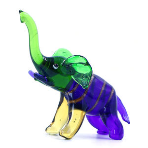 Escultura Decorativa de Elefante Azul Grande de Cristal de Alta Calidad, Colección Multicolor Personalizada - Product Image 6