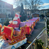 Train de Noël sur mini-piste pour parc d'attractions, train du Père Noël pour extérieur, manèges de fête foraine, à vendre, directement de l'usine