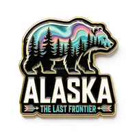 Magnet Kulkas Bentuk Beruang Colorado Grosir, 3D Embossed Metal, Suvenir Turis, Stiker Magnet Kulkas untuk Hadiah Perjalanan
