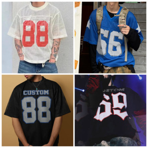 Lưới Jersey Chất Lượng Cao Khoảng Trống Drop Shoulder Thời Trang Phố Nhà Sản Xuất Mens Quá Khổ Tùy Chỉnh Polyester Áo Thun Thăng Hoa Áo Phông - Product Image 4