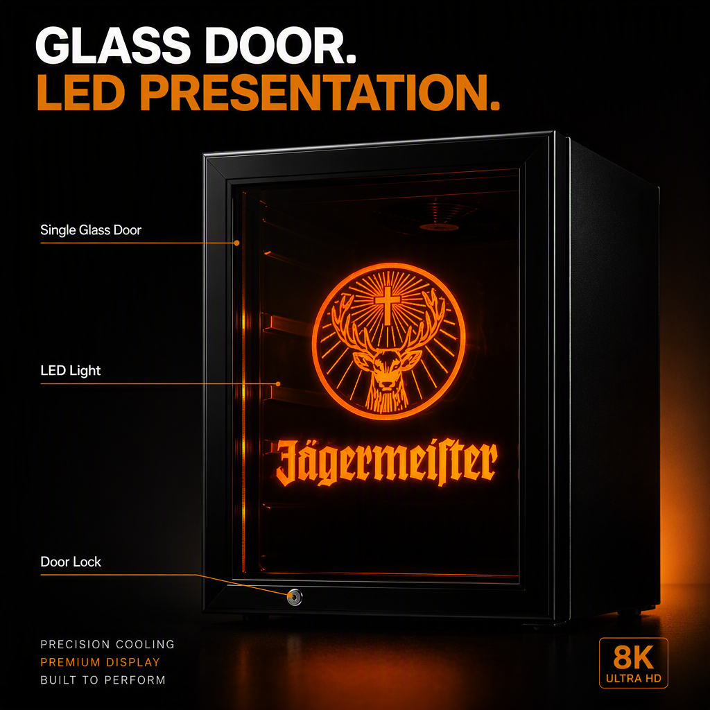 Jagermeister Fridge - Commercial Beverage Cooler with Adjustable