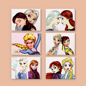 6x8 pouces, 6 pièces "Frozen" <span class=keywords><strong>Portrait</strong></span> sur le thème ensemble de peinture à l'huile <span class=keywords><strong>numérique</strong></span>, zéro fondation bricolage peinture décoration de la maison - Product Image 2