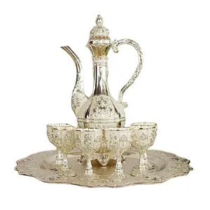 Ensemble de vin style européen costume antique chinois ancien liqueur tasse bar décoration de la maison décanteur en alliage d'étain