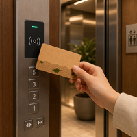 Carte RFID NFC programmable en bois en gros, gravure laser personnalisée du logo, clé de chambre d'hôtel, étiquette intelligente