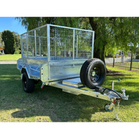 GOTRAILER Nouvelle remorque à benne hydraulique 8x5 pieds, essieu simple, 1800 kg, remorque à benne basculante, cadre en acier robuste avec côtés amovibles