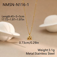 Collier en acier inoxydable plaqué or 18 carats PVD, lettre initiale en forme de bulle, alphabet A-Z, chaîne à perles, cadeau personnalisé pour femme, bijoux