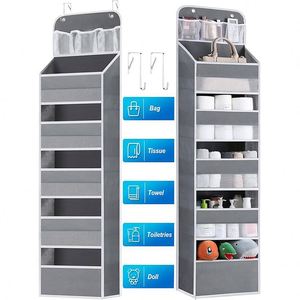 Over the Door Organizer 6 Shelf with 8 <b>Large</b> Pockets Behind Door Organizer for Bathroom Bedroom Dorm - Product Image 1