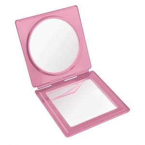 Aluminium Pink Shiny <b>Pocket</b> Makeup <b>Mirror</b> Single-Sided Mini Cosmetic <b>Mirror</b> with Foldable Frame Leather Case Custom Print Logo - Product Image 1