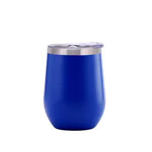 Wholesale 12oz custom logo stainless steel 304 egg mugs tumbler travel insulated beer tea coffee thermo mug cup with lid