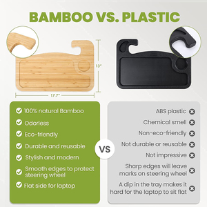 Bamboo <strong>Car</strong> Steering Wheel <strong>Desk</strong> <strong>for</strong> Business Food Eating Laptop Tray Wood <strong>Desk</strong> - Product Image 3