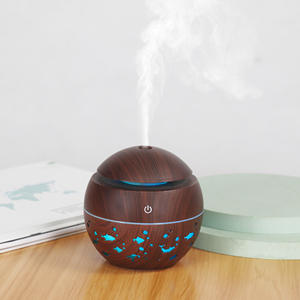 Wood Grain Round Humidifier Mini USB Powered Home Office Desk Night <b>Light</b> 2-8 Hour <b>Timer</b> Less Than 0.5L Capacity - Product Image 5