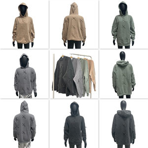 Custom Streetwear Unisex Hip Hop Heavy Weight Long Front Patch Hoodie Pullover for Women - Product Image 3