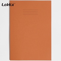 Lehui Fabricant Couleur personnalisée Jaune Orange A4 taille 80/100/120 Page lignée 80gsm Papier écologique Cahier d'exercices