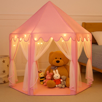 Tente pour enfants, fabricant de tentes pour enfants, Hexago, grande tente de jeu unisexe, tente de jeu pour bébé rose, tente en polyester doux pour fête en intérieur, tente princesse rose